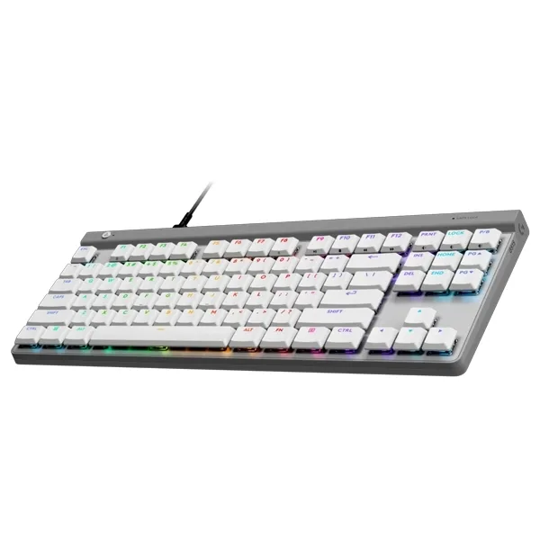 Teclado Logitech G515 TKL Mecânico Gaming USB Backlight RGB Inglês Branco Cinza