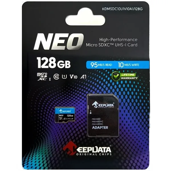 Cartão de Memória Micro Sd de 128GB Keepdata Neo Kdmsdc10u1v10a1 128G - Azul Preto