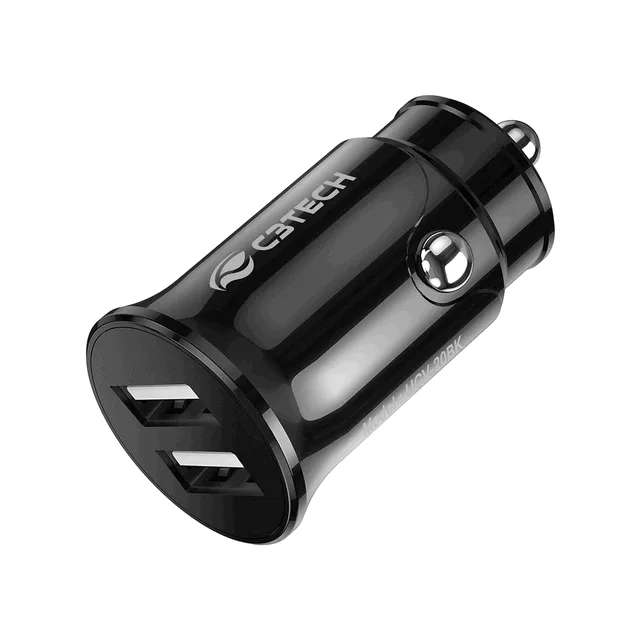 C3 Tech Carregador Veicular C/2 USB 2.1a 10,5W Ucv-20bk