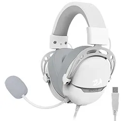 Headset Gamer Redragon H376WG Aurora / com Fio - Branco / Cinza