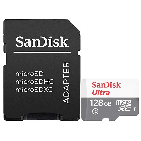 Cartão de Memória Micro Sd de 128GB Sandisk Ultra Sdsqunr-128g-gn3ma - Branco Cinza
