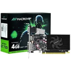 Placa de Vídeo Macrovip 4GB GeForce GT730 V2 DDR3 - Low Profile MV-GT730LP4GD3V2