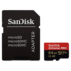 Cartão de Memória Micro Sd de 64GB Sandisk Extreme Pro Sdsqxcu-064g-gn6ma - Vermelho Preto