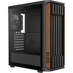 Gabinete Gamer Gamdias Aura GC11 Wood Mid Tower / 4 Cooler - Preto