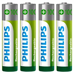 Pilhas Recarregável Philips Aaa com 4 Pilhas / 1000MAH - R03B4RTU10/97