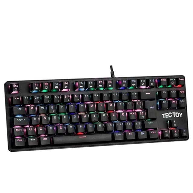 Tectoy Teclado Gamer Mecanico Xp Board Preto LED RGB Rainbow
