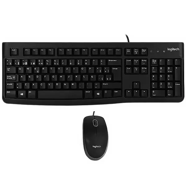 Kit Teclado Logitech Mk120 USB Espanhol + Mouse - Preto