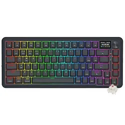 Teclado Redragon K708-RGB-PRO Flekact Pro Mecânico Gamer Wireless RGB LCD Inglês Preto