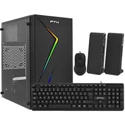 Gabinete Gamer FTX FTX271R 500VA com Mouse, Teclado Espanhol e Speaker Preto