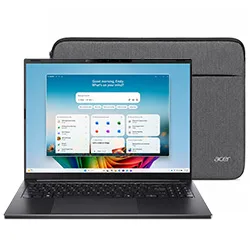 Notebook Acer Swift GO 16 AI SFG16-A71T-R87F AMD Ryzen AI 9 32GB RAM 1TB SSD 16" WUXGA Touch Obsidian Preto