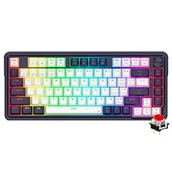 Teclado Redragon K673WB-RGB-PRO UCAL Pro Mini Wireless Mecânico Inglês Roxo/Branco