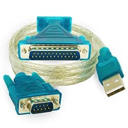 Cabo Microfins Adaptador USB para Serial + Adaptador Serial Fêmea / Paralelo Macho