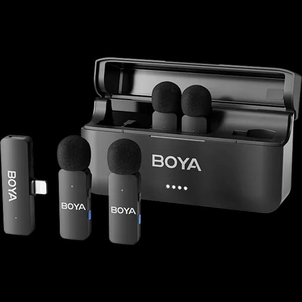 Microfone de Lapela sem Fio Boya BY-V4D com Lightning - Preto