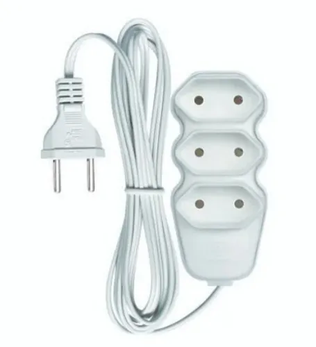 Megatron Extensao Eletrica 250V 10a 3 Tomadas 2p 1,5m Bivolt Branca 011401s0150br00(93)