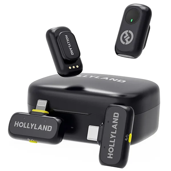 Microfone de Lapela Hollyland Lark A1 Sem Fio USB-C Lightning Space Gray
