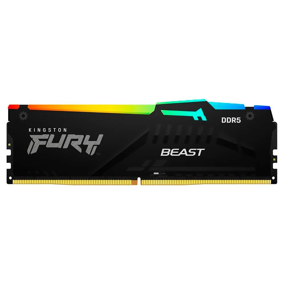 Memória RAM Kingston Fury Beast 16GB 6400MHZ RGB - Preto (kf564c32bbea-16)