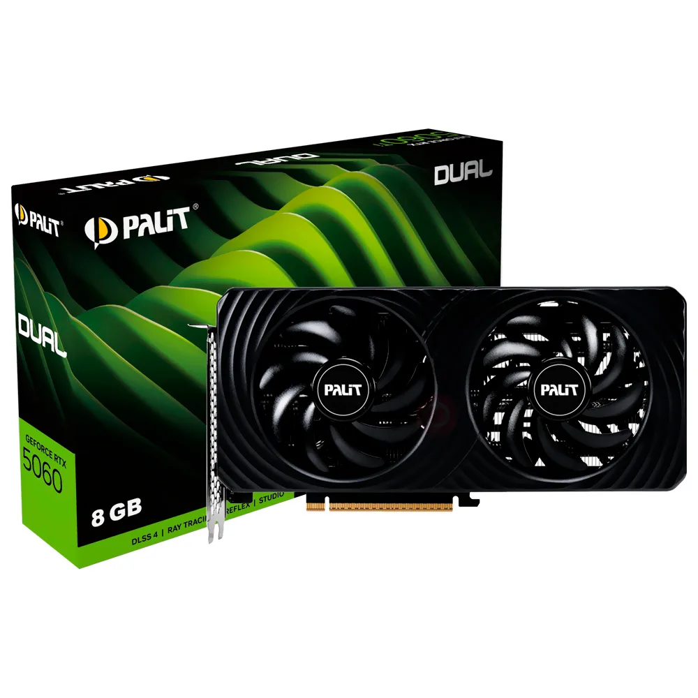 Placa de Vídeo Palit Dual 8GB GeForce RTX5060 GDDR7 -