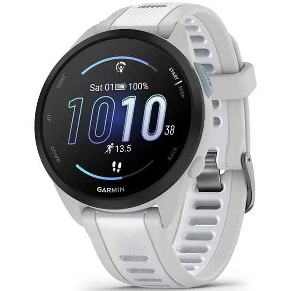 Relógio Garmin Forerunner 165 Amoled 010-02863 com GPS Bluetooth - Cinza Branco