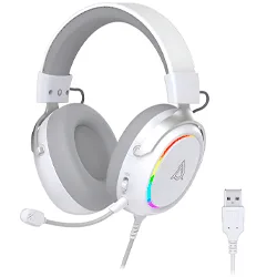 Headset Gamer Ajazz AHW10 RGB / com Fio - Branco / Cinza (985447)