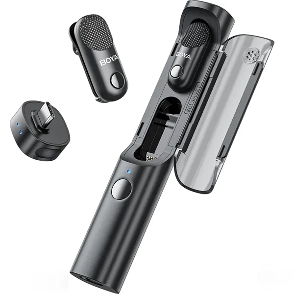Microfone de Lapela sem Fio Boya MAGIC-05 com Usb-c - Preto (anatel)