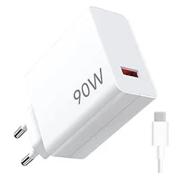 Carregador Tomada Xiaomi MDY-15-EK USB / 90W - Branco + Cabo USB / Usb-c
