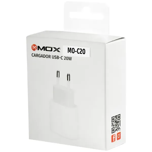 Adaptador de Tomada Mox Mo-c20 Usb-c de 20 Watts - Branco