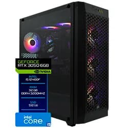 PC Montado Gamer Intel Core I5 12400f de 2.5GHZ 32GB de RAM / 512GB SSD / GeForce RTX3050 6GB - Preto