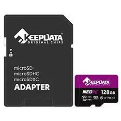 Cartão de Memória Micro Sd Keepdata Neox C10 Xc I U3 V30 A1 128GB -