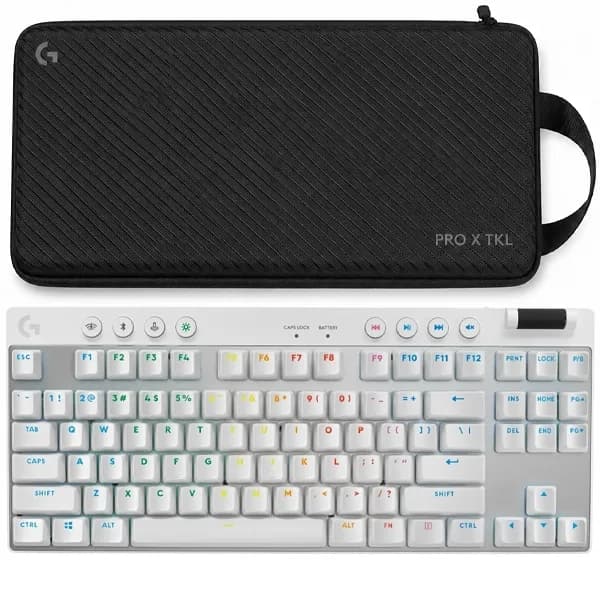 Teclado Logitech Pro X TKL Lightspeed Sem Fio Mecânico Gaming RGB Inglês Branco