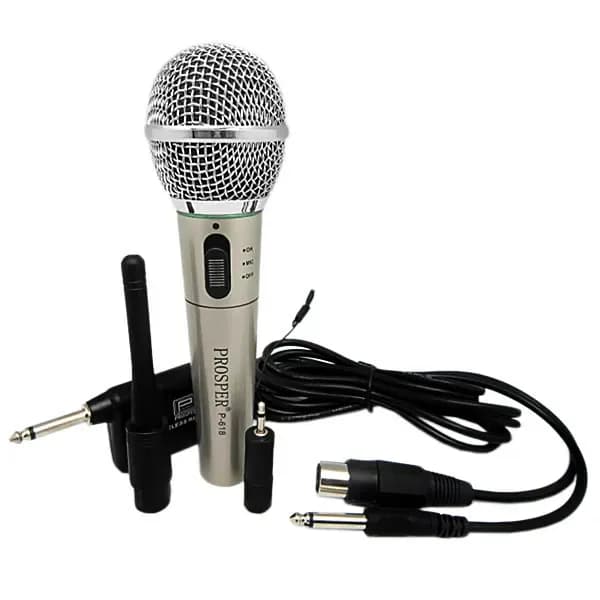 Microfone sem Fio Prosper P-618 Unidirecional - Prata