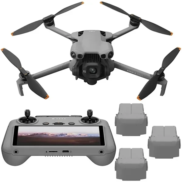 Drone Dji Mini 5 Pro Fly More Combo (dji Rc2) Anatel 4k com GPS - Cinza Claro