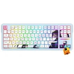 Teclado Redragon K728AK-RGB-PRO Antonium Pro Gamer Mecânico Wireless RGB Inglês Azul