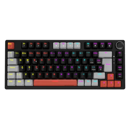 Pcyes Teclado Mecanico Arkeum Layout 75% ABNT2 Switch Blue RGB Black Vulcan AKBV75BBR
