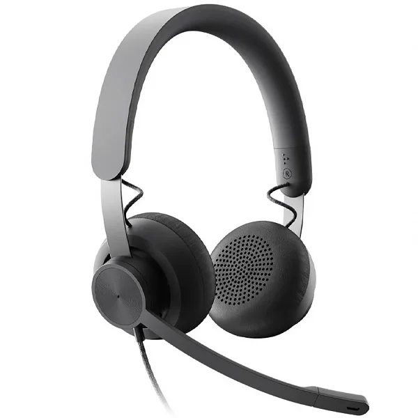 Headset Logitech Zone Wired com Usb-c USB para PC - Cinza