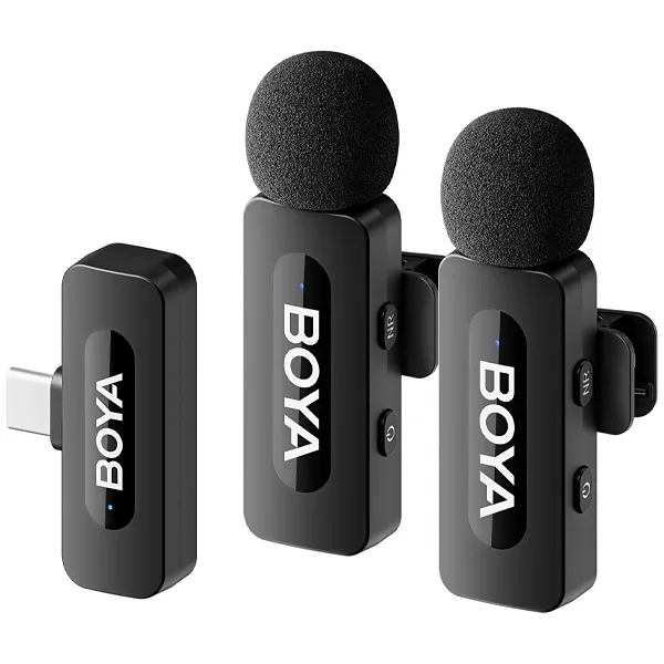 Microfone de Lapela sem Fio Boya BY-V20 com Usb-c - Preto (anatel)