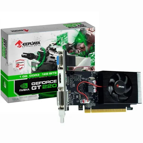 Placa de Vídeo Keepdata Geforce Gt220 Kdgt220-1gd3 1GB DDR3 HDMI VGA e DVI