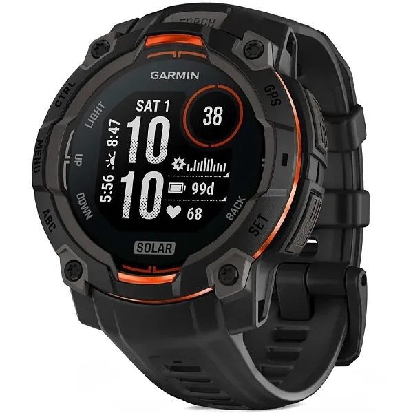 Relógio Garmin Instinct 3 Solar 010-02934 45 MM com GPS Bluetooth - Preto