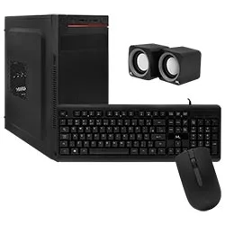 Gabinete Kit Mtek DK03 Fonte 500W / Speaker / Mouse / Teclado Português - Preto