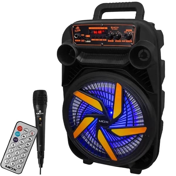 Caixa de Som Mox Mo-s805t 8" 20 Watts Rms com Bluetooth USB Fm - Preta