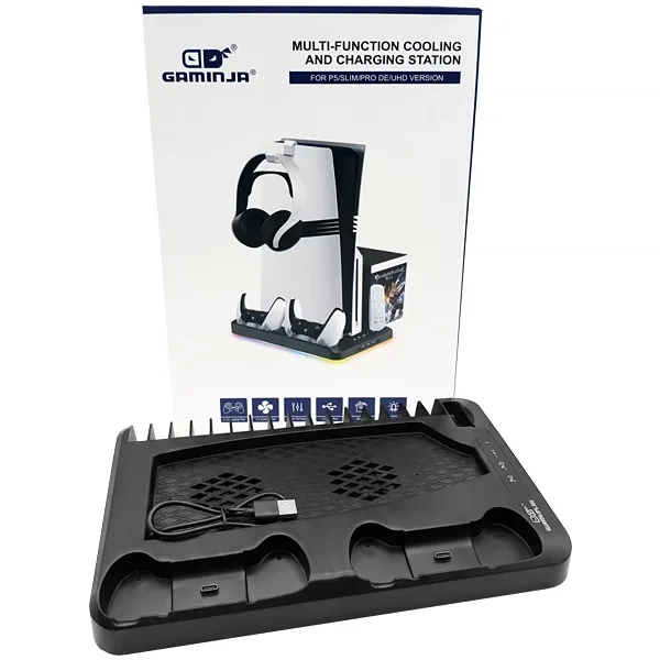 Suporte com Base de Recarga Gaminja P58 para Playstation 5 - Preto