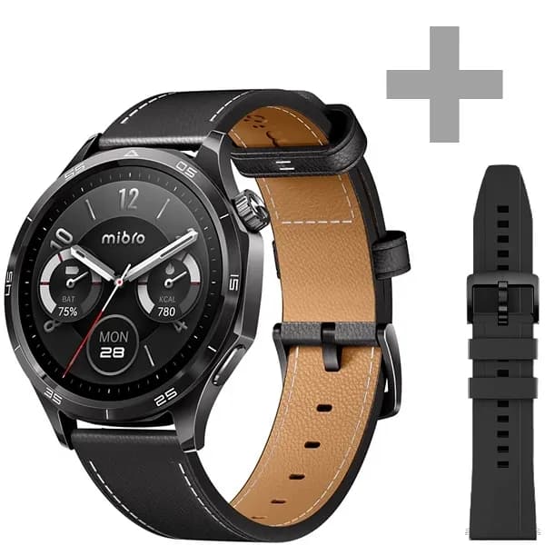 Relógio Mibro GT Xpaw026 com GPS Bluetooth - Cinza Preto + Pulseira