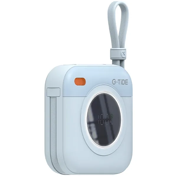 Carregador Portátil Wireless G-tide Multi X1 10.000 MAH 2 Saídas Usb-c e Lightning - Azul Claro