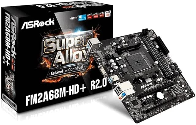 Asrock Placa Mae Fm2a68m-hd+ R2.0 DDR3 Matx Fm2/fm2+ Deslacrado