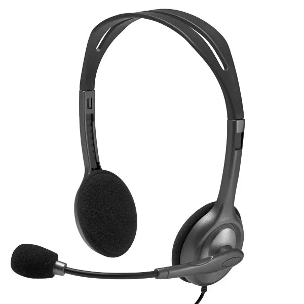 Headset Logitech H111 3.5 MM para Pc Smartphone Tablet - Preto Cinza