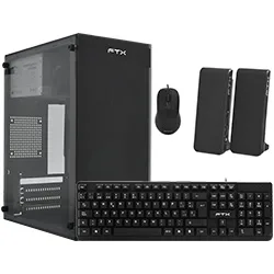 Gabinete Gamer FTX FTX255 500VA com Mouse, Teclado Espanhol e Speaker Preto