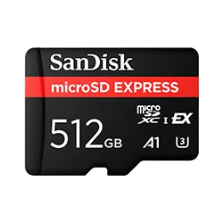 Cartão de Memória Micro Sd Sandisk Express 512GB A1 U3 5.3k UHD -