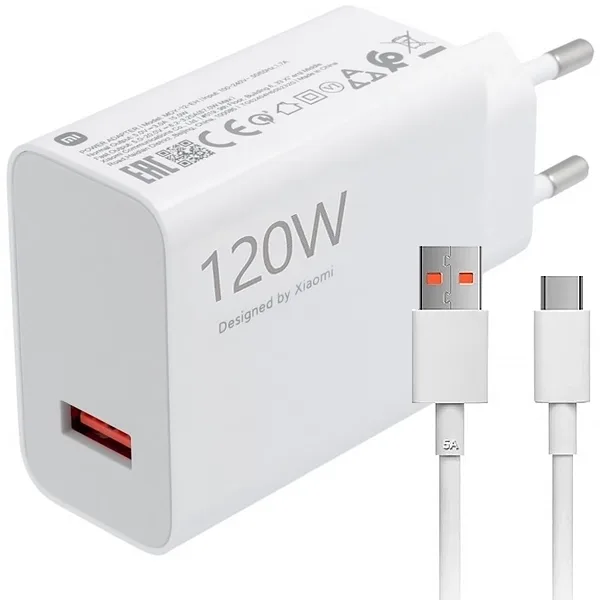 Carregador Xiaomi 120W Hypercharge Combo Mdy-14-ee USB de 120 Watts + Cabo Usb-c