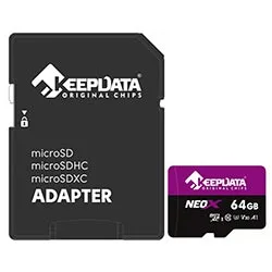 Cartão de Memória Micro Sd Keepdata Neox C10 Xc I U3 V30 A1 64GB -