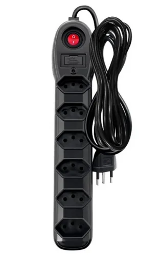 Megatron Filtro de Linha 6 Tomadas 10a Bivolt Preto 3,0mt 012904s0300pt00(255)
