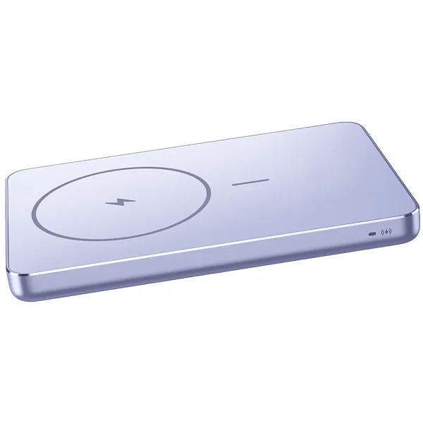 Carregador Portátil Xiaomi Wireless Super Slim Magnetic 5000mAh WPB0507S USB-C Roxo